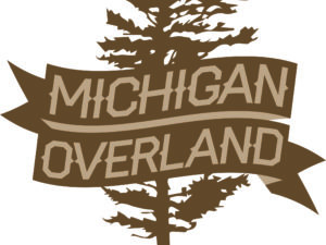 Michigan Overland brown tree and banner logo