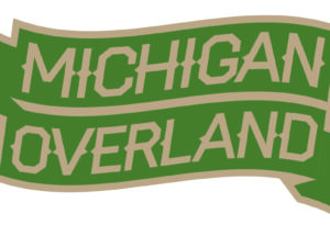 Michigan Overland green and tan banner logo