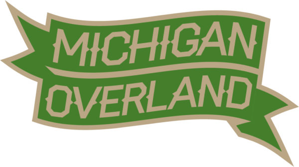 Michigan Overland green and tan banner logo