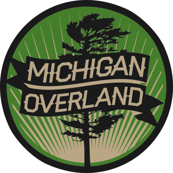 Michigan Overland round green and tan logo